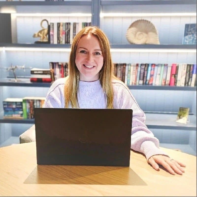 Amy Hardiman at her desk